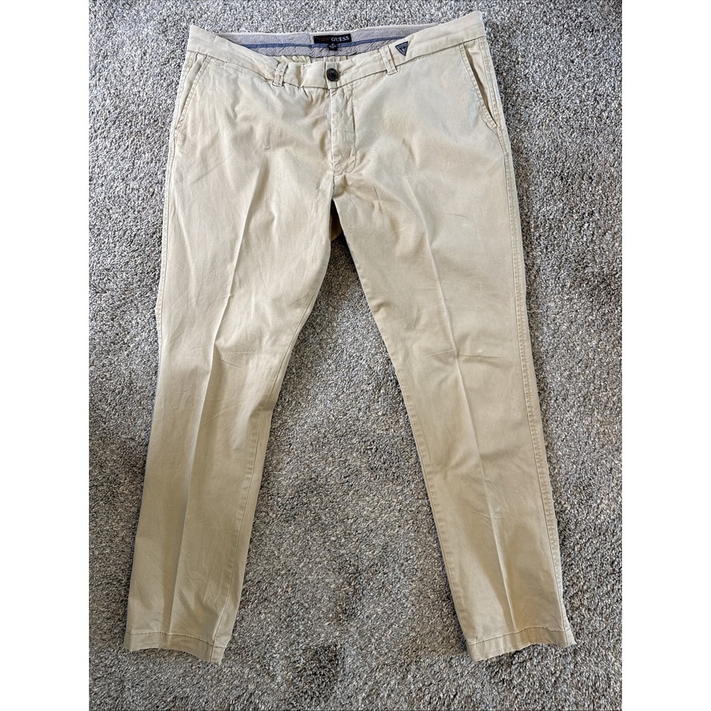 Guess Men's Chino Pants Beige Size 38x32